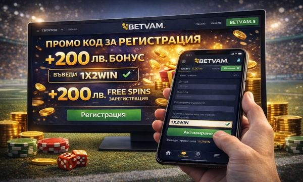 Промо код за регистрация в Betvam с активиране на бонус за нови играчи