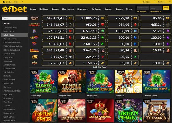Efbet онлайн казино ръководство